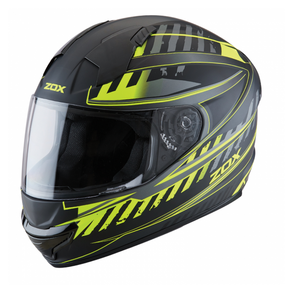 ZOX ST-11118 ‘Thunder 2’ Blade Matte Hi-Viz Yellow and Black Full-Face Motorcycle Helmet