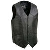 Event Leather EL1310GO Classic Snap Button Black Motorcycle Leather Vest for Men - Riding Club Adult Motorcycle Vests