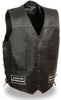 Event Leather ELM3925 Black Motorcycle Leather Vest for Men w/ Patches - Riding Club Adult Motorcycle Vests