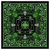 Hot Leathers BAB1068 Green Paisley Skulls Bandana