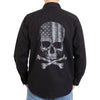 Hot Leathers FLM2113 Men's Black Flag Skull Long Sleeve Flannel Shirt