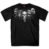 Hot Leathers GMS1423 Men’s ‘Five Skull‘ Short Sleeve Black T-Shirt