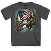 Hot Leathers GMS1427 Men’s ‘Hoop Eagle‘ Short Sleeve Charcoal T-Shirt