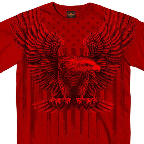 Hot Leathers GMS1482 Men’s Short Sleeve Upwing Eagle Red Cardinal T-Shirt