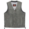 Hot Leathers VSM1041 Men's Rub-Off Grey 'Side Lace' Club Leather Vest