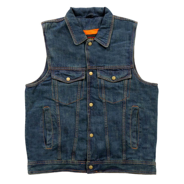 Hot Leathers VSM6001 Men's Blue Denim Vest