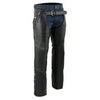 Milwaukee Leather Chaps for Men's Black Leather 4-Pockets - Snap Out Thermal Lined Motorcycle Riders Chap - SH1191C