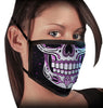 Milwaukee Leather FMD1019 Ladies 'Sugar Skull' 100 % Cotton Protective Face Mask with Optional Filter Pocket