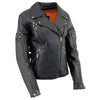 Milwaukee Leather MLL2585 Women's Black Premium Leather Motorcycle Rider Jacket with Rivets