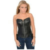 Milwaukee Leather MLL4586 Women's Black Lambskin Leather Zippered Corset with Side Laces