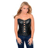 Milwaukee Leather MLL4588 Women's Black Lambskin Leather Buckle Front Studded Corset