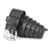 Milwaukee Leather MP7121 Men's Double Prong - Black Genuine Leather Belt with Interchangeable Buckle - 1.5 inches Wide