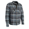 Milwaukee Leather MPM1636 Men's Plaid Flannel Biker Shirt with CE Approved Armor - Reinforced w/ Aramid Fiber