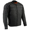 Milwaukee Leather MPM1740 Men's Black Vented Textile Jacket with Reflective Stripes