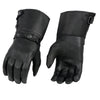 Milwaukee Leather Men's Gauntlet Motorcycle Hand Gloves-Black Leather Long Cuff Snap Closure Thermal Lined-SH264