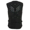 Milwaukee Leather SH1955 Ladies Black Textile Vest with Wing Embroidery