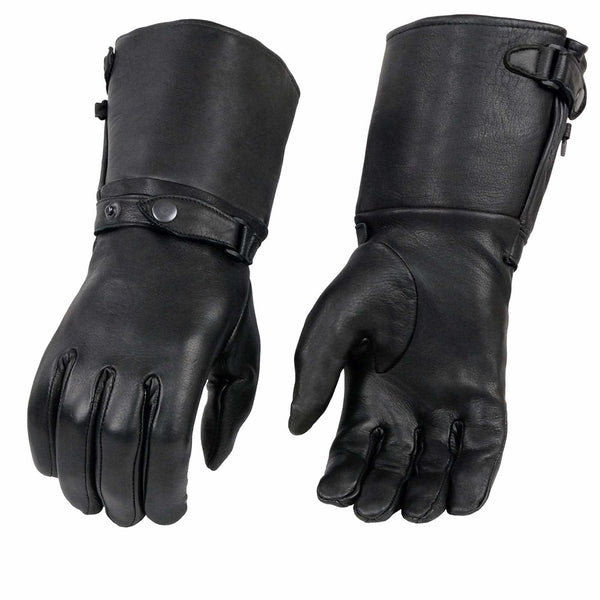 Milwaukee Leather SH859 Women's Black Deerskin Leather Thermal Lined Gauntlet Gloves