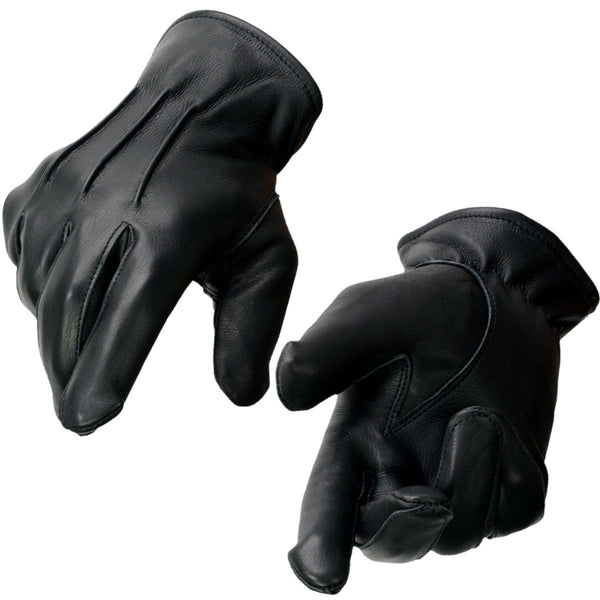 Milwaukee Leather SH865 Men's Black Thermal Lined Deerskin Motorcycle Hand Gloves W/ Sinch Wrist Closure