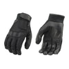 Milwaukee Leather SH879 Men's Black Leather Mesh Racing Motorcycle Hand Gloves W/ Gel Padded Palm