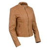 Milwaukee Leather Vintage SFL2814 Women's Cognac Leather Moto Style Fashion Jacket