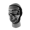 ZanHeadgear WNFM023 Neoprene Full Face Mask with Chrome Skull Design