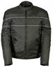 NexGen SH212102 Men's Black Textile Vented Moto Jacket with Reflective Piping