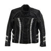 NexGen SH2394 Women's Black and Silver Textile Racer MC Jacket