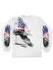 Hot Leathers GMS2479 Men's Long Sleeve Pencil Eagle Patriotic White Shirt