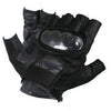 Xelement XG1475 Men's Black Knuckle Protected Leather Fingerless Riding Gloves