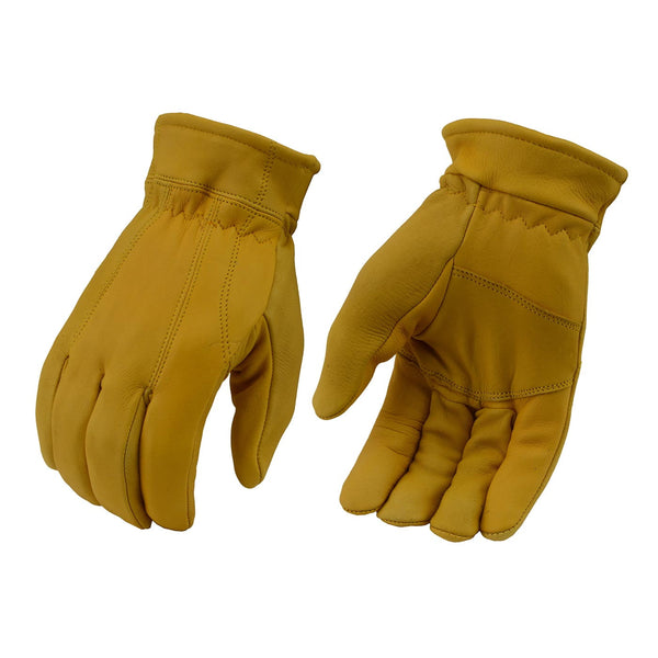 Xelement XG37547 Men's Yellow Lined Full Grain Deerskin Gloves