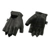 Xelement XG37563 Men's Black Welted Gel Palm Leather Fingerless Gloves