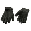 Xelement XG37564 Men's Black Perforated Leather Gel Palm Fingerless Gloves