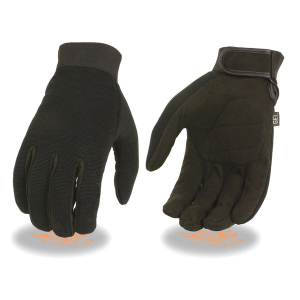 Xelement XG44612 Men's Black Textile Mechanics Gloves with Amara Bottom