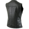 Xelement Women's Road Queen Black Leather Braided Vest B206