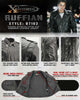 Xelement B7103 Men's 'Ruffian' Classic Black Motorcycle Side Lace Leather Jacket with X-Armor Protection