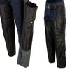 Xelement B7552 Men's Black 'Easy Fit' Premium Leather Motorcycle Chaps