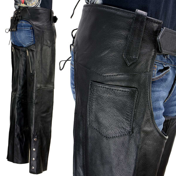 Xelement 7553 Women's Black 'Advanced Dual Comfort' Leather Chaps