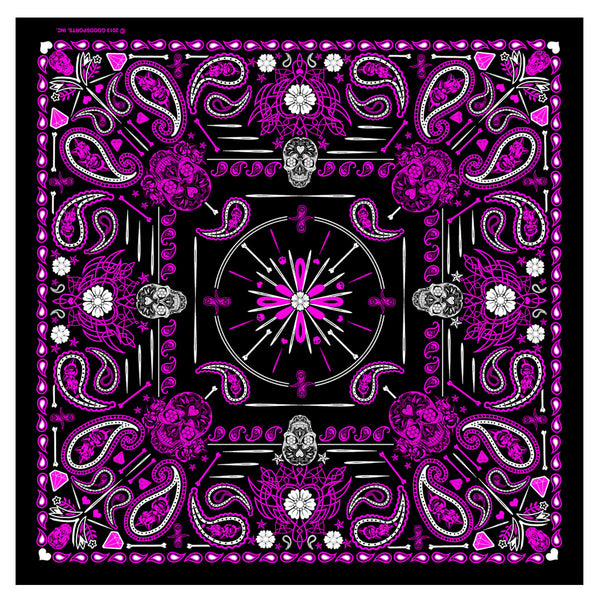 Hot Leathers BAB1071 Ladies Pink Paisley Skulls Bandana