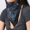 Hot Leathers BAB1072 Ladies Blue Paisley Skulls Bandana