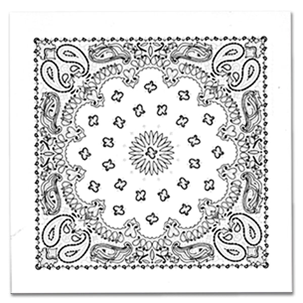 Hot Leathers BAP1005 Classic White Paisley Bandana