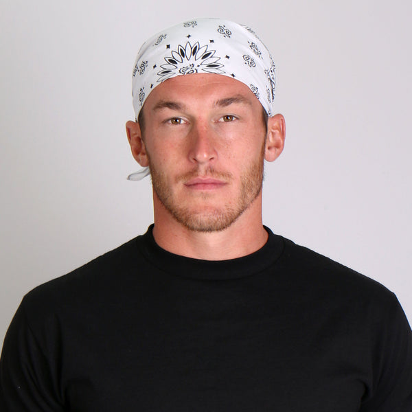 Hot Leathers BAP1005 Classic White Paisley Bandana