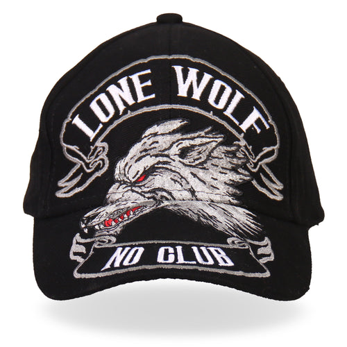 Hot Leathers BCA1030 Lone Wolf No Club Ball Cap