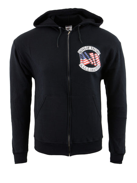 Biker Clothing Co. BCC118007 Men's Black 'Sons of Trump' Motorcycle Hoodie