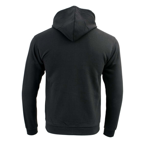 Biker Clothing Co. BCC118025 Men's Classic Black Hoodie with Zipper Closure