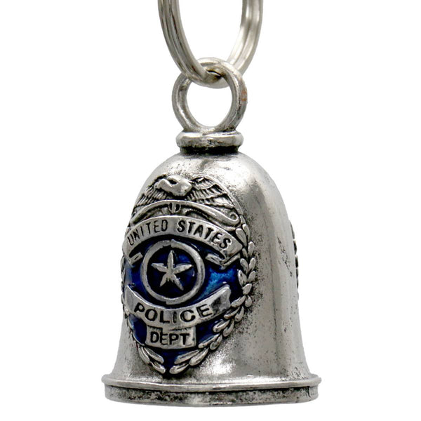 Milwaukee Leather MLB9062 Police Badge Motorcycle Good Luck Bell w/ Key Ring-Key Chain Accessory for Bikers