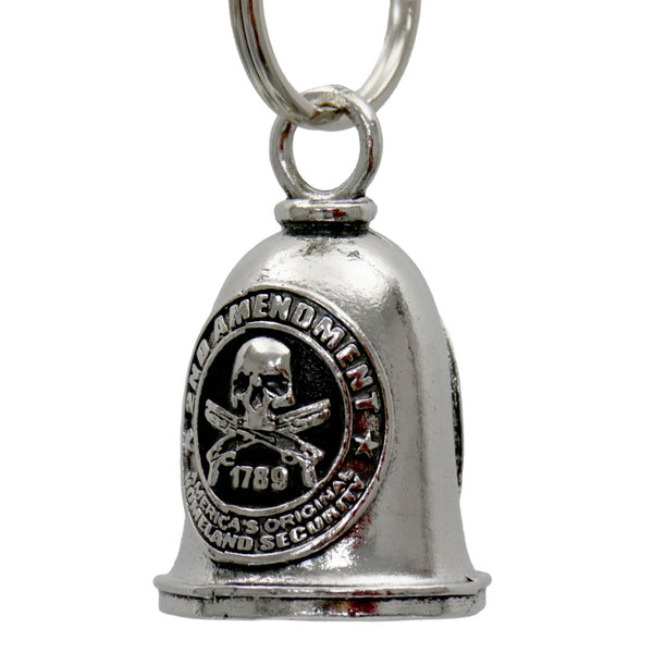 Milwaukee Leather MLB9063 2ND Amendment Motorcycle Good Luck Bell w/ Key Ring-Key Chain Accessory for Bikers