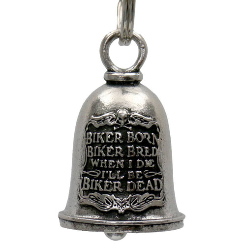 Milwaukee Leather MLB9073 Biker Born Motorcycle Good Luck Bell w/ Key Ring-Key Chain Accessory for Bikers