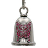 Milwaukee Leather MLB9089 Pink Curly Butterfly  Motorcycle Good Luck Bell w/ Key Ring-Key Chain Accessory for Bikers