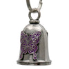 Milwaukee Leather MLB9090 Purple Curly Butterfly Motorcycle Good Luck Bell w/ Key Ring-Key Chain Accessory for Bikers