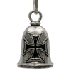 Milwaukee Leather MLB9111 Iron Cross Motorcycle Good Luck Bell w/ Key Ring-Key Chain Accessory for Bikers